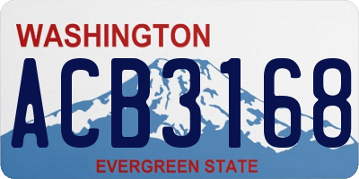 WA license plate ACB3168