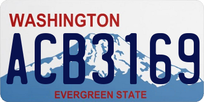 WA license plate ACB3169