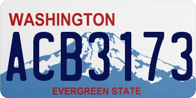 WA license plate ACB3173