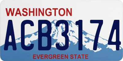 WA license plate ACB3174