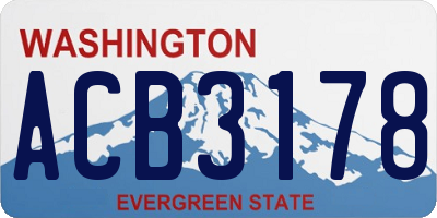 WA license plate ACB3178