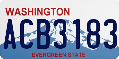 WA license plate ACB3183