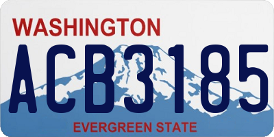 WA license plate ACB3185