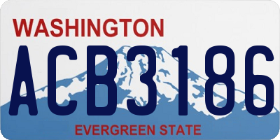 WA license plate ACB3186