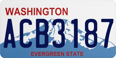 WA license plate ACB3187
