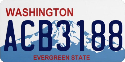 WA license plate ACB3188