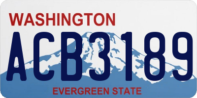 WA license plate ACB3189