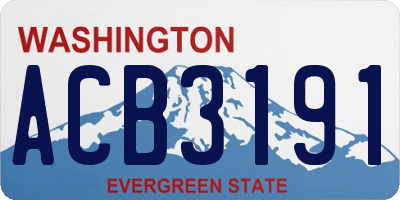 WA license plate ACB3191