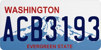 WA license plate ACB3193