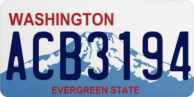 WA license plate ACB3194