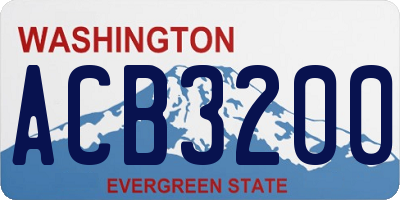 WA license plate ACB3200