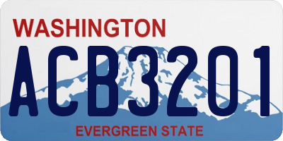 WA license plate ACB3201