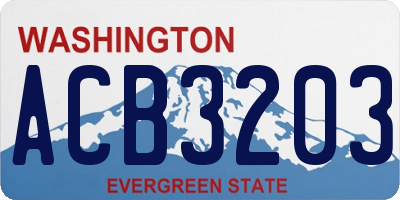 WA license plate ACB3203