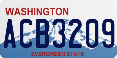 WA license plate ACB3209