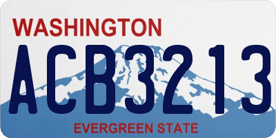 WA license plate ACB3213