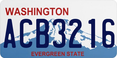 WA license plate ACB3216