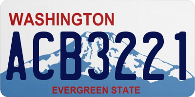 WA license plate ACB3221