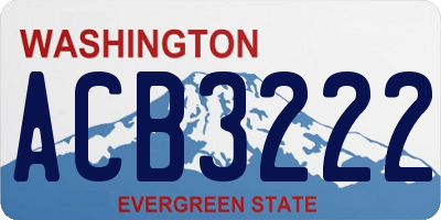 WA license plate ACB3222