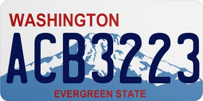 WA license plate ACB3223