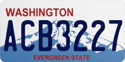 WA license plate ACB3227