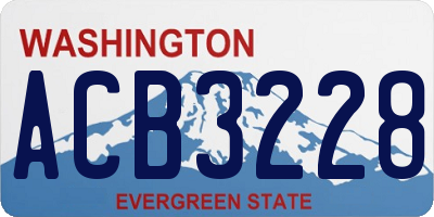 WA license plate ACB3228