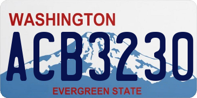 WA license plate ACB3230