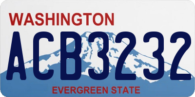WA license plate ACB3232