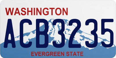 WA license plate ACB3235