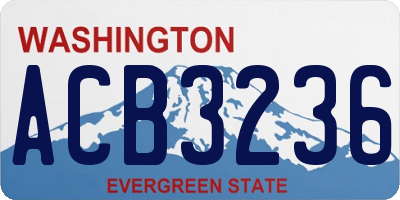 WA license plate ACB3236
