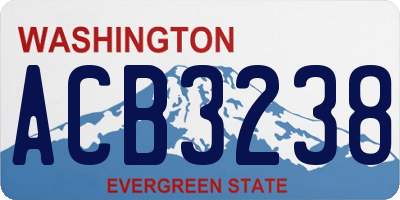 WA license plate ACB3238