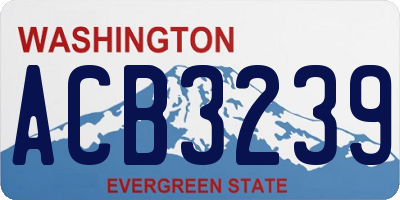 WA license plate ACB3239