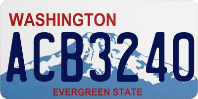 WA license plate ACB3240