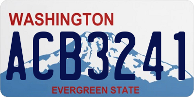 WA license plate ACB3241