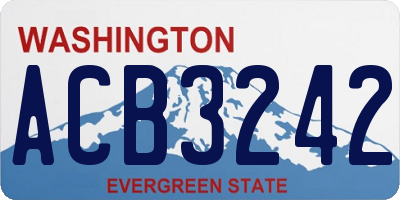 WA license plate ACB3242
