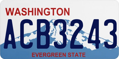 WA license plate ACB3243