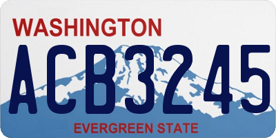 WA license plate ACB3245