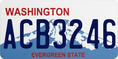 WA license plate ACB3246
