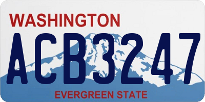 WA license plate ACB3247