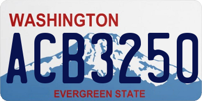 WA license plate ACB3250