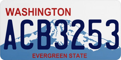 WA license plate ACB3253