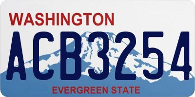 WA license plate ACB3254