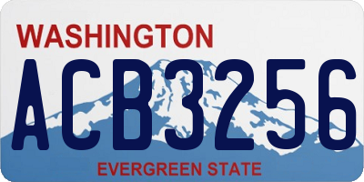 WA license plate ACB3256