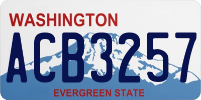 WA license plate ACB3257
