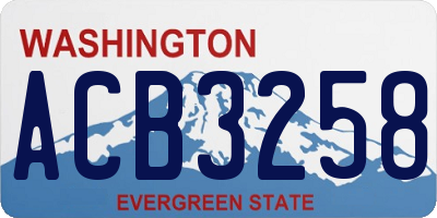 WA license plate ACB3258