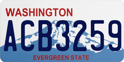 WA license plate ACB3259