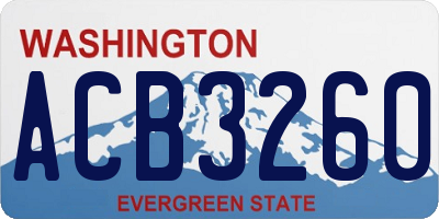 WA license plate ACB3260