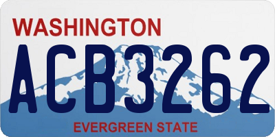 WA license plate ACB3262