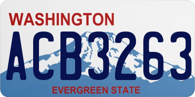 WA license plate ACB3263