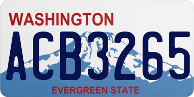WA license plate ACB3265