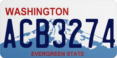 WA license plate ACB3274